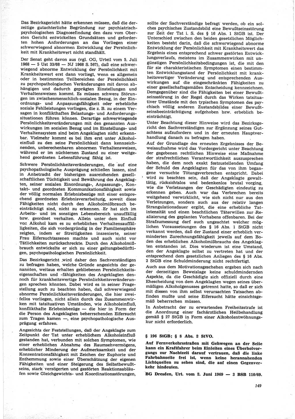 Neue Justiz (NJ), Zeitschrift für Recht und Rechtswissenschaft [Deutsche Demokratische Republik (DDR)], 25. Jahrgang 1971, Seite 149 (NJ DDR 1971, S. 149)