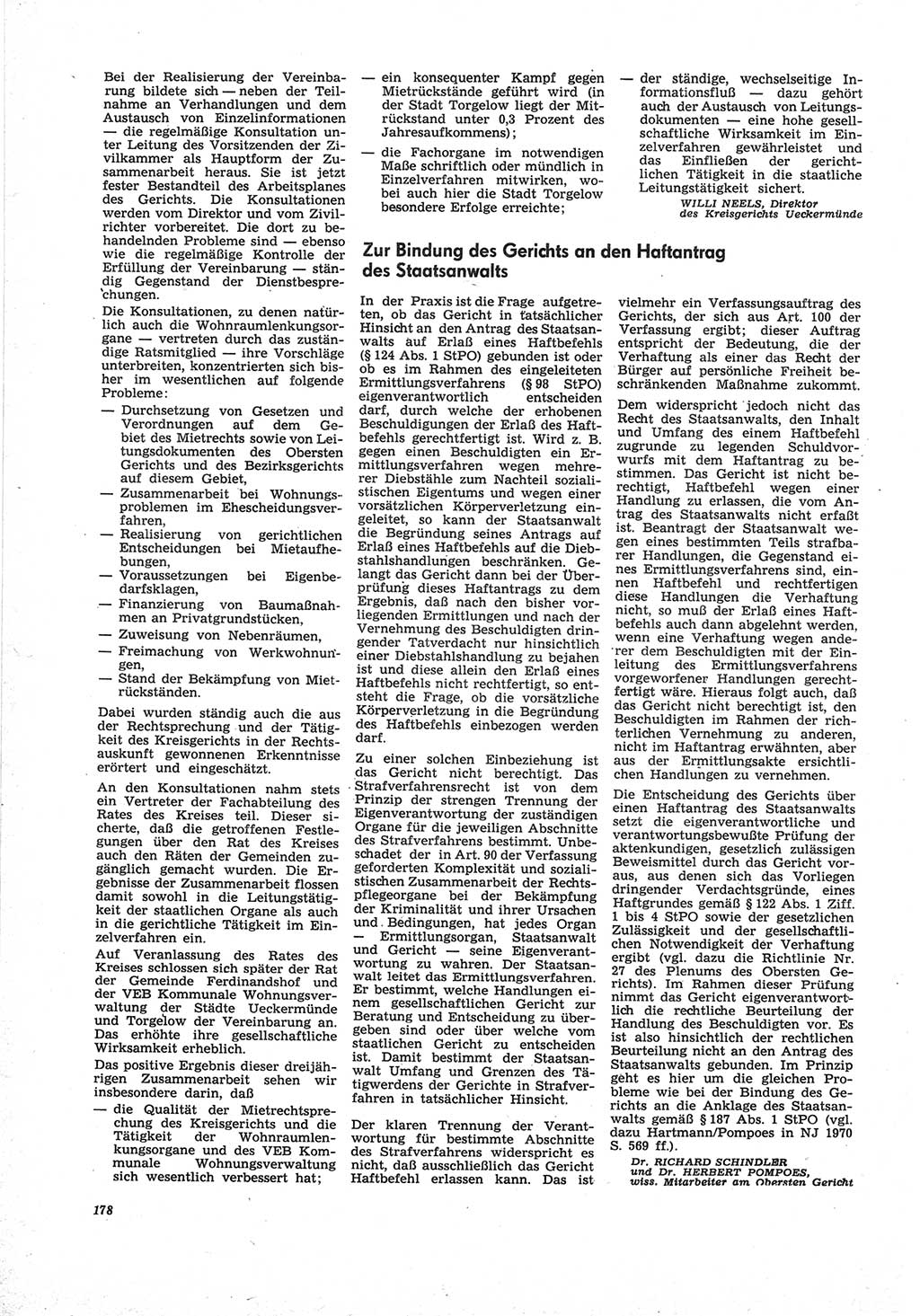 Neue Justiz (NJ), Zeitschrift für Recht und Rechtswissenschaft [Deutsche Demokratische Republik (DDR)], 25. Jahrgang 1971, Seite 178 (NJ DDR 1971, S. 178)