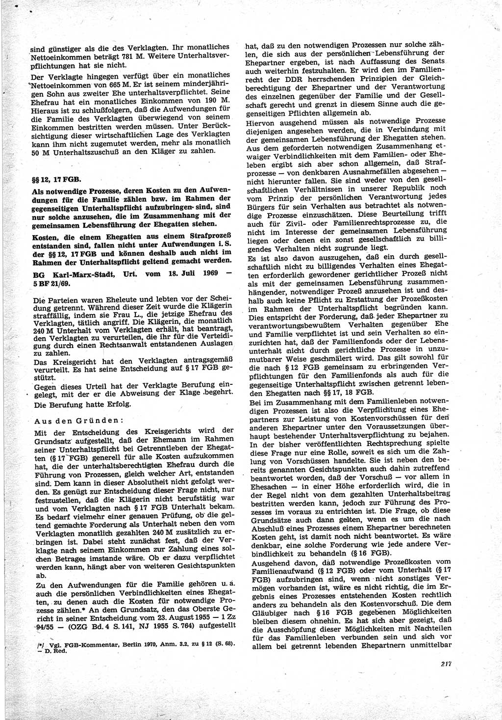 Neue Justiz (NJ), Zeitschrift für Recht und Rechtswissenschaft [Deutsche Demokratische Republik (DDR)], 25. Jahrgang 1971, Seite 217 (NJ DDR 1971, S. 217)