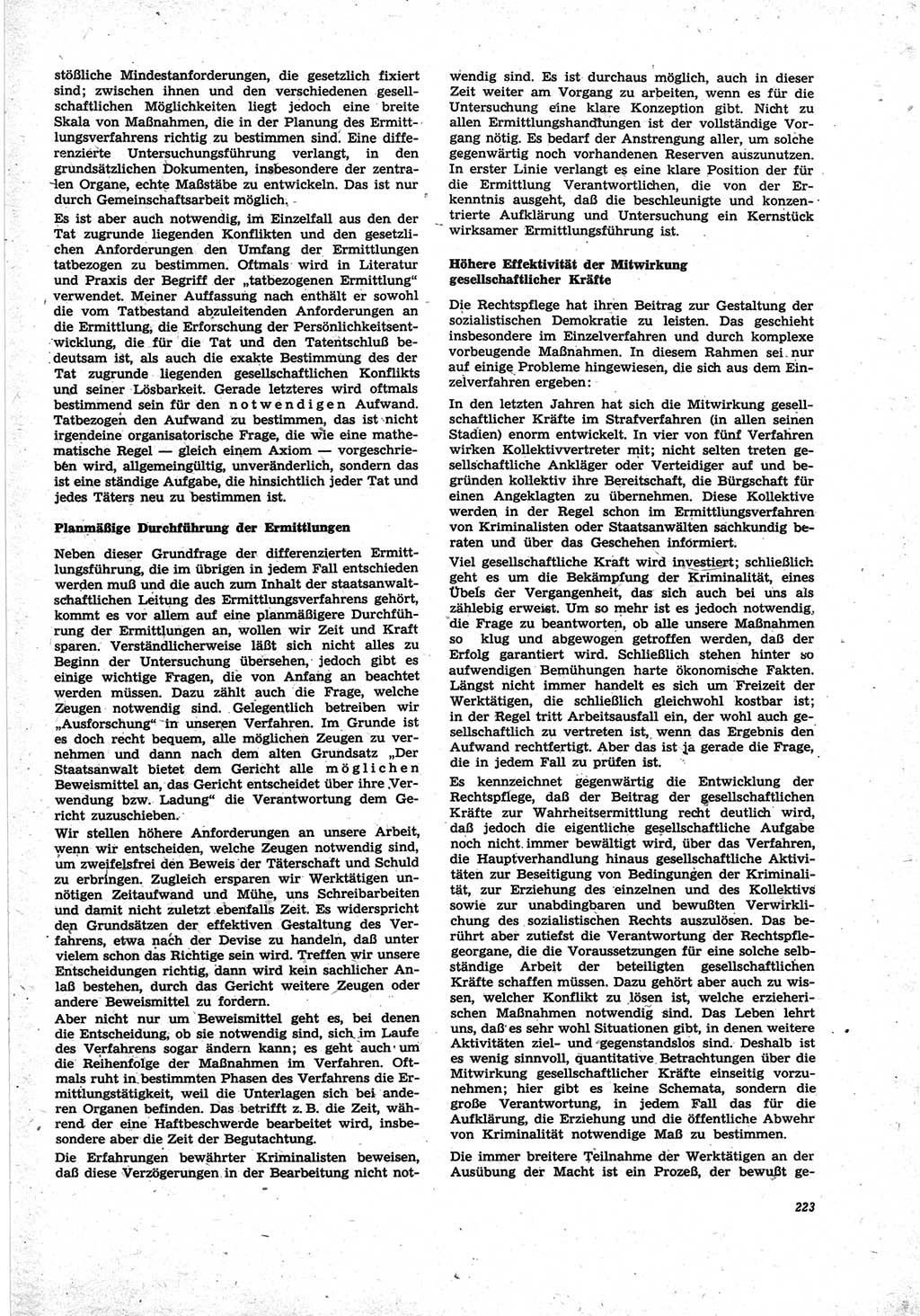 Neue Justiz (NJ), Zeitschrift für Recht und Rechtswissenschaft [Deutsche Demokratische Republik (DDR)], 25. Jahrgang 1971, Seite 223 (NJ DDR 1971, S. 223)