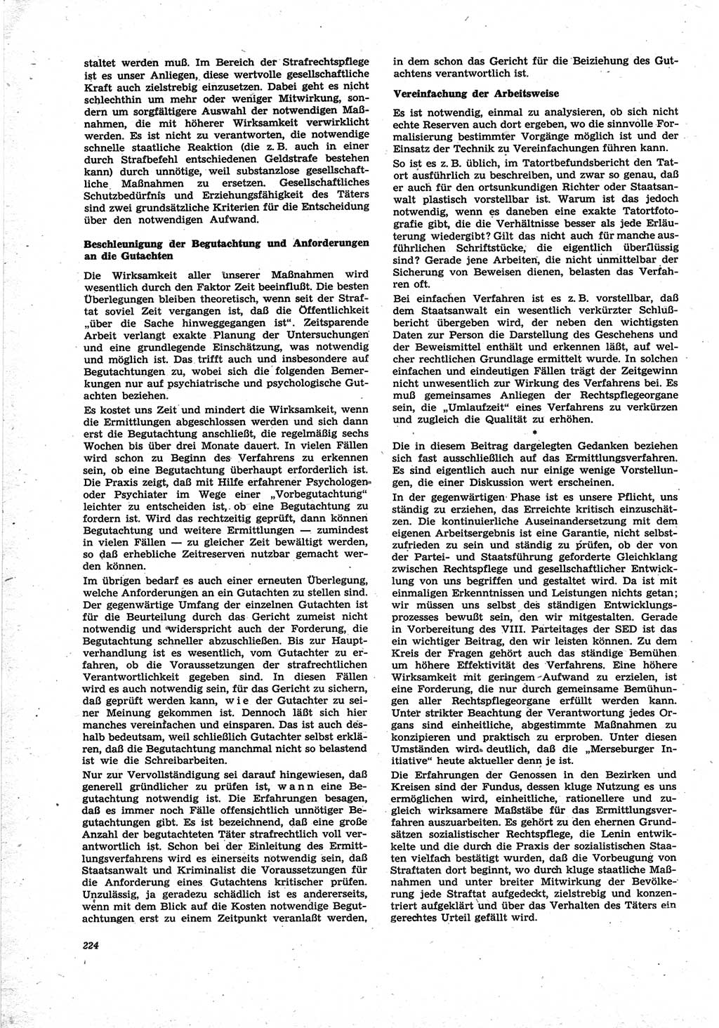 Neue Justiz (NJ), Zeitschrift für Recht und Rechtswissenschaft [Deutsche Demokratische Republik (DDR)], 25. Jahrgang 1971, Seite 224 (NJ DDR 1971, S. 224)
