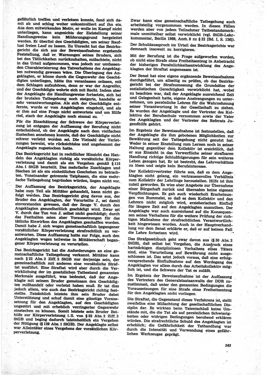 Neue Justiz (NJ), Zeitschrift für Recht und Rechtswissenschaft [Deutsche Demokratische Republik (DDR)], 25. Jahrgang 1971, Seite 243 (NJ DDR 1971, S. 243)