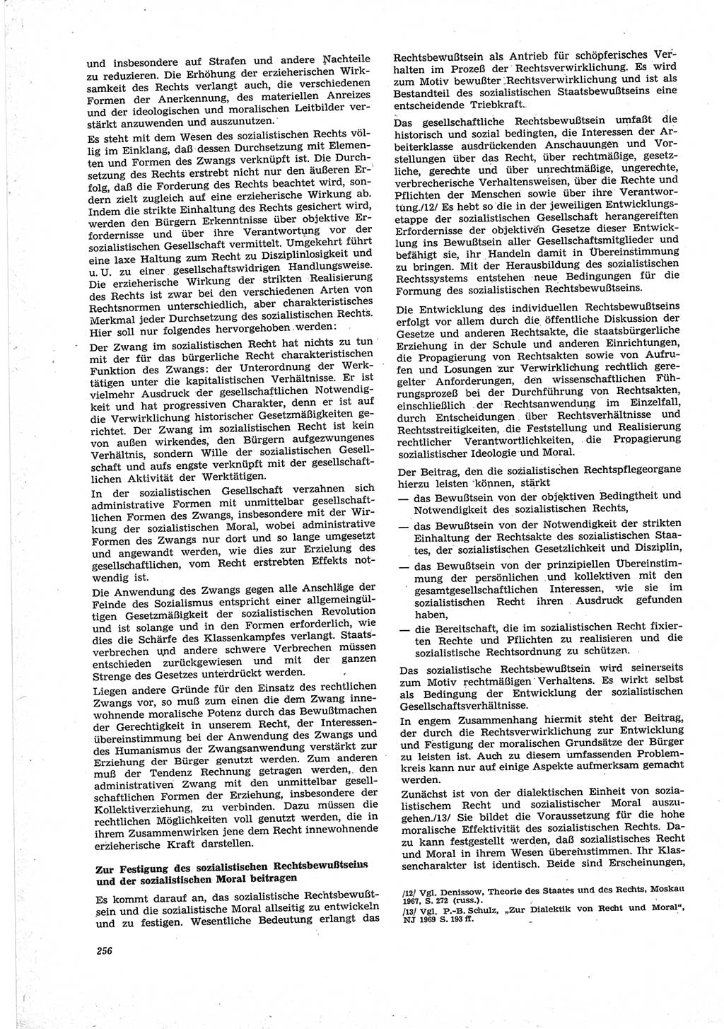 Neue Justiz (NJ), Zeitschrift für Recht und Rechtswissenschaft [Deutsche Demokratische Republik (DDR)], 25. Jahrgang 1971, Seite 256 (NJ DDR 1971, S. 256)