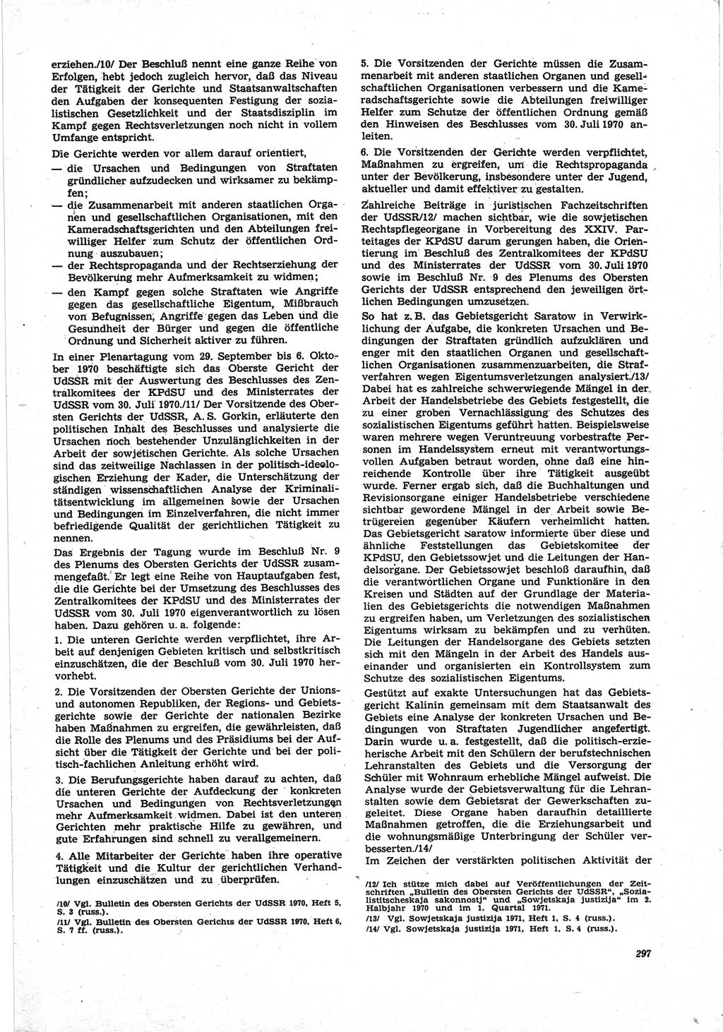 Neue Justiz (NJ), Zeitschrift für Recht und Rechtswissenschaft [Deutsche Demokratische Republik (DDR)], 25. Jahrgang 1971, Seite 297 (NJ DDR 1971, S. 297)