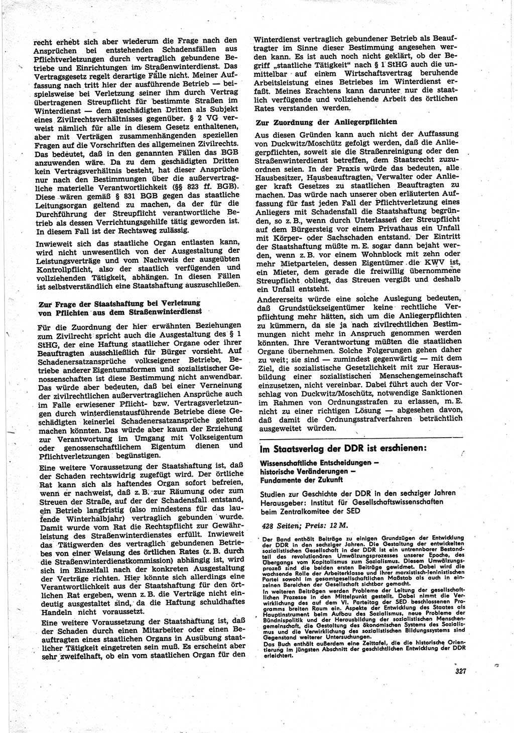 Neue Justiz (NJ), Zeitschrift für Recht und Rechtswissenschaft [Deutsche Demokratische Republik (DDR)], 25. Jahrgang 1971, Seite 327 (NJ DDR 1971, S. 327)