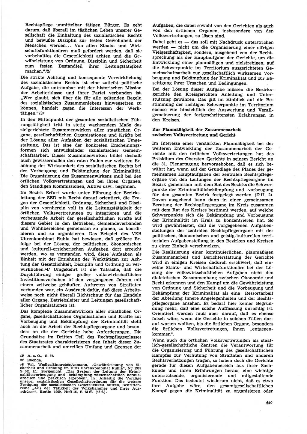 Neue Justiz (NJ), Zeitschrift für Recht und Rechtswissenschaft [Deutsche Demokratische Republik (DDR)], 25. Jahrgang 1971, Seite 449 (NJ DDR 1971, S. 449)