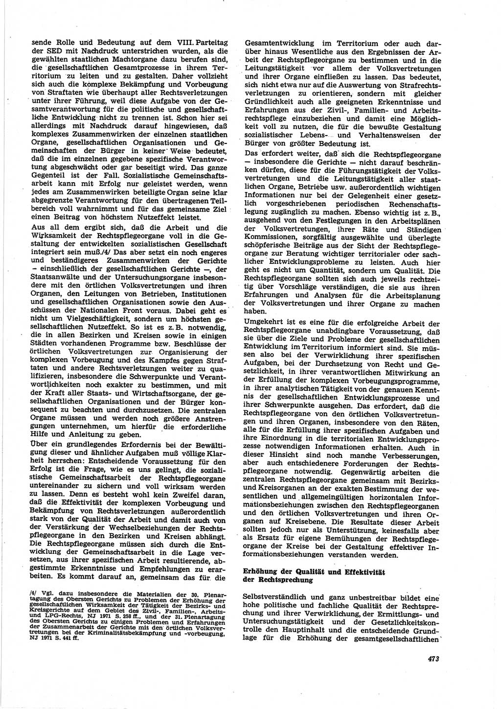 Neue Justiz (NJ), Zeitschrift für Recht und Rechtswissenschaft [Deutsche Demokratische Republik (DDR)], 25. Jahrgang 1971, Seite 473 (NJ DDR 1971, S. 473)