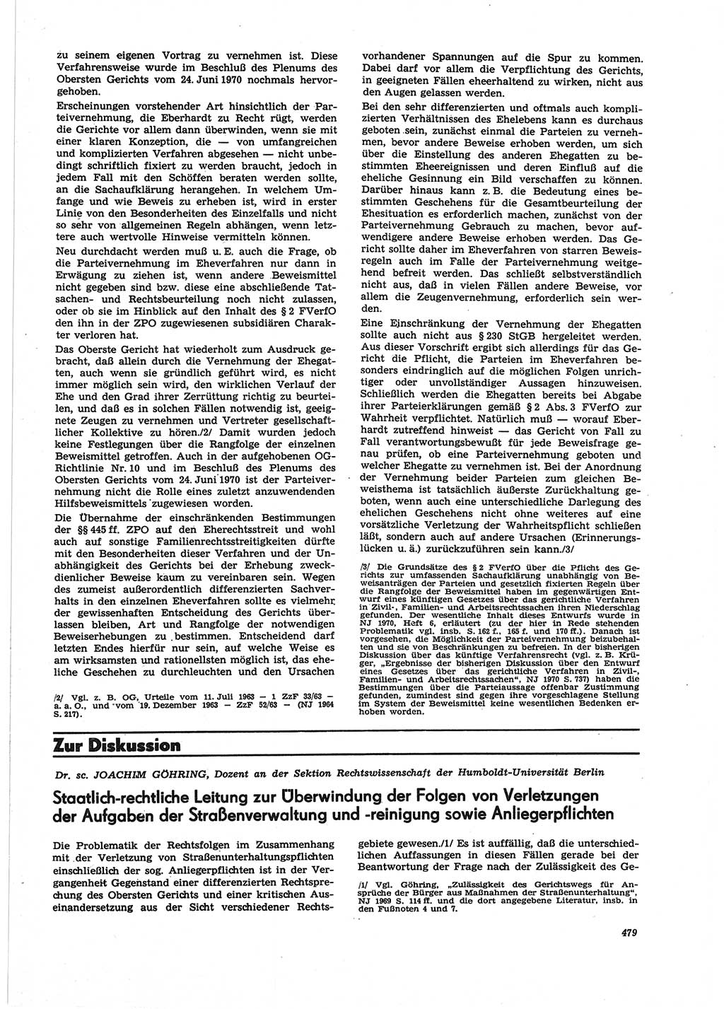 Neue Justiz (NJ), Zeitschrift für Recht und Rechtswissenschaft [Deutsche Demokratische Republik (DDR)], 25. Jahrgang 1971, Seite 479 (NJ DDR 1971, S. 479)