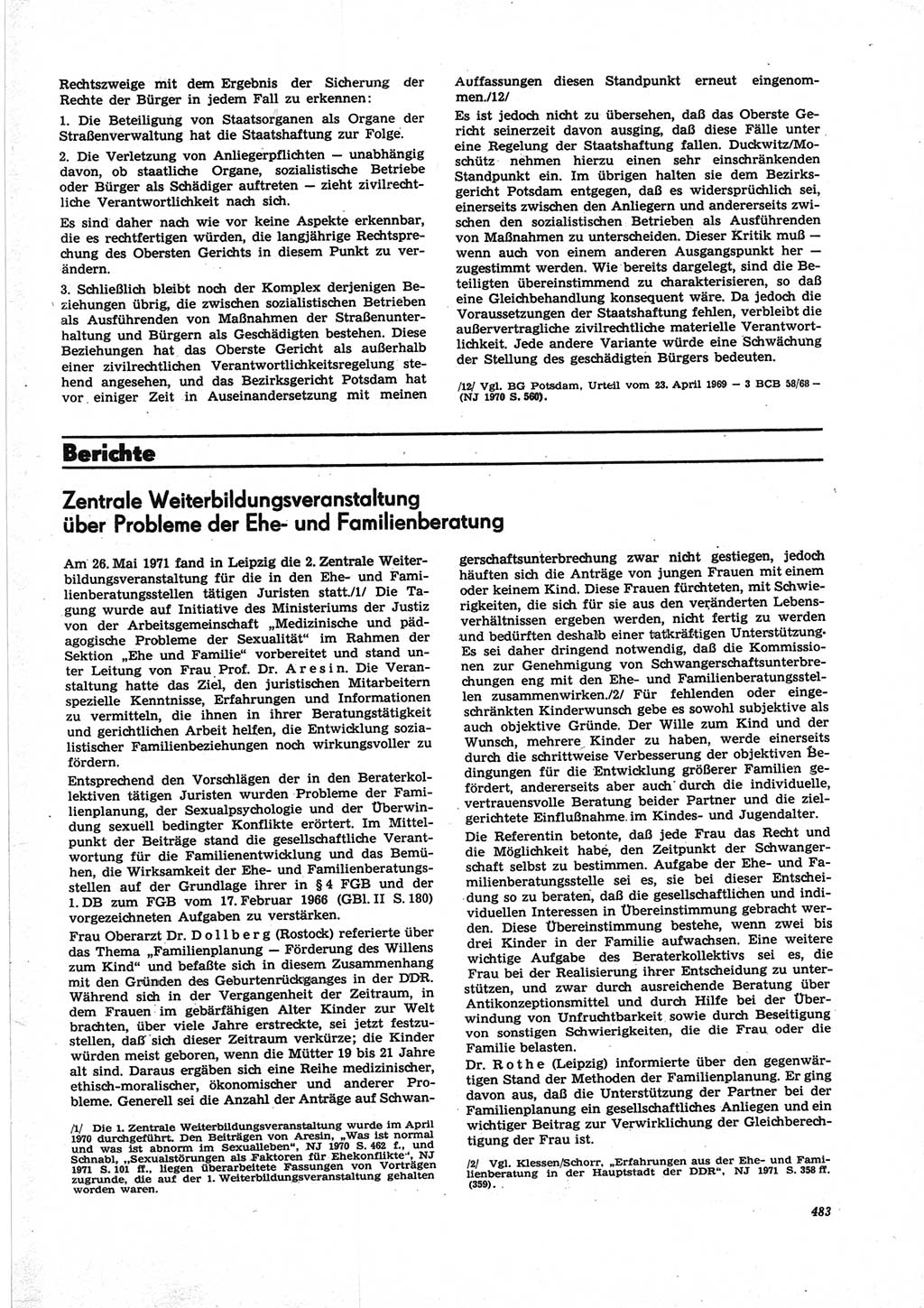Neue Justiz (NJ), Zeitschrift für Recht und Rechtswissenschaft [Deutsche Demokratische Republik (DDR)], 25. Jahrgang 1971, Seite 483 (NJ DDR 1971, S. 483)