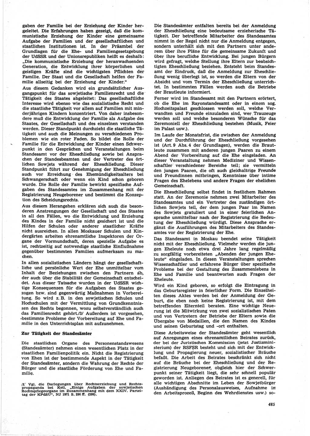 Neue Justiz (NJ), Zeitschrift für Recht und Rechtswissenschaft [Deutsche Demokratische Republik (DDR)], 25. Jahrgang 1971, Seite 485 (NJ DDR 1971, S. 485)