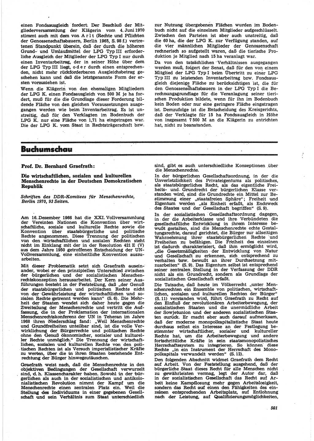 Neue Justiz (NJ), Zeitschrift für Recht und Rechtswissenschaft [Deutsche Demokratische Republik (DDR)], 25. Jahrgang 1971, Seite 501 (NJ DDR 1971, S. 501)