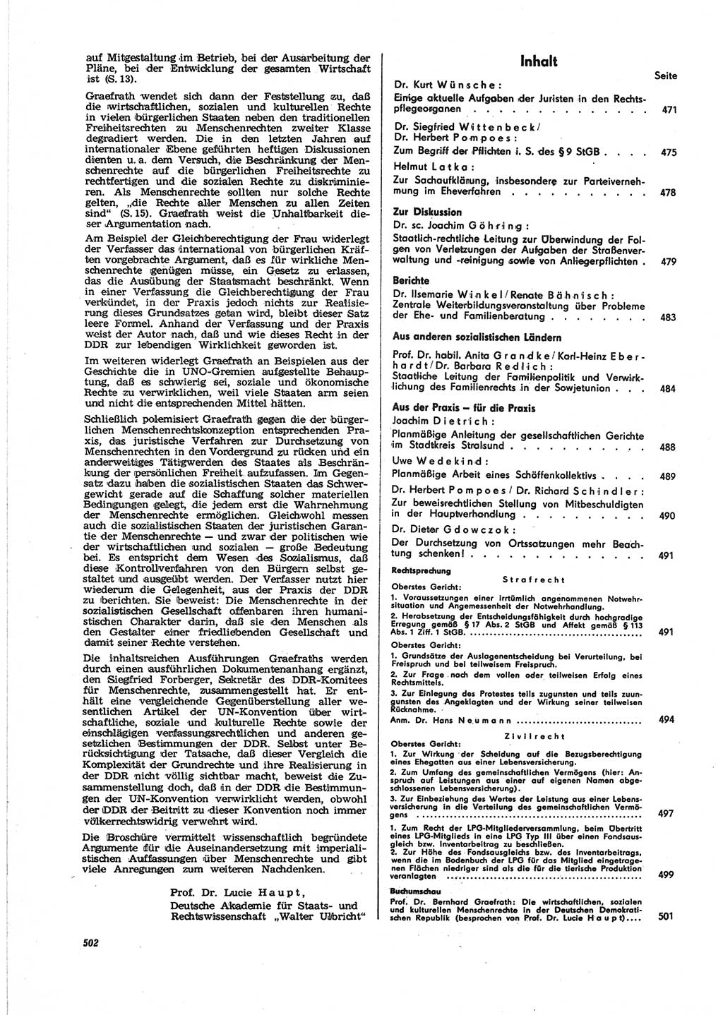 Neue Justiz (NJ), Zeitschrift für Recht und Rechtswissenschaft [Deutsche Demokratische Republik (DDR)], 25. Jahrgang 1971, Seite 502 (NJ DDR 1971, S. 502)