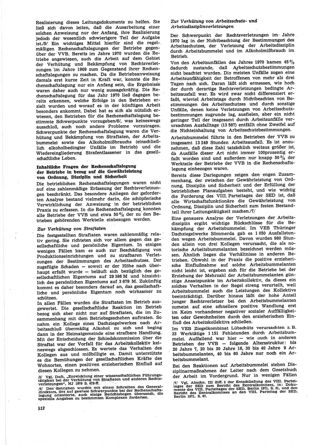Neue Justiz (NJ), Zeitschrift für Recht und Rechtswissenschaft [Deutsche Demokratische Republik (DDR)], 25. Jahrgang 1971, Seite 512 (NJ DDR 1971, S. 512)