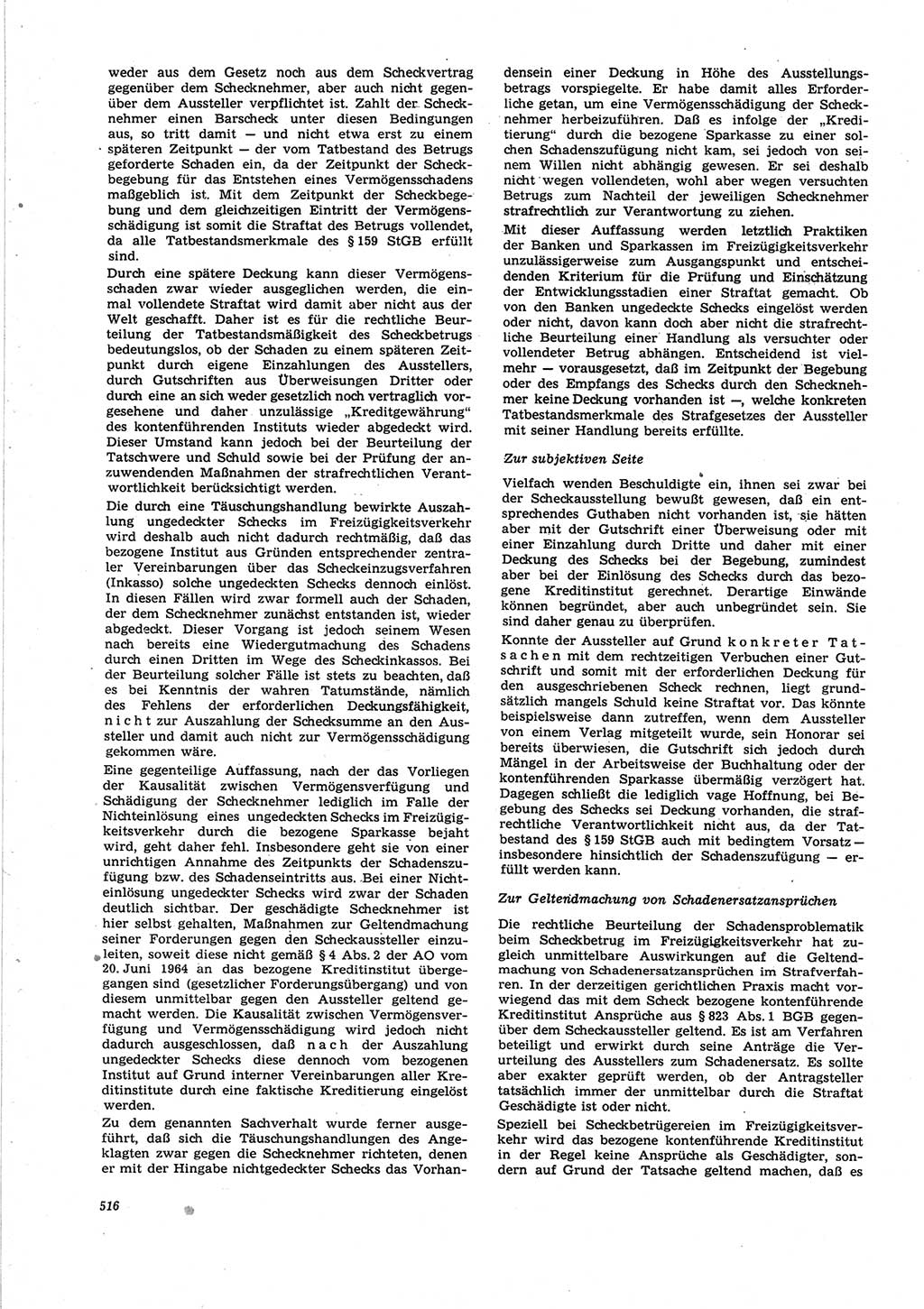 Neue Justiz (NJ), Zeitschrift für Recht und Rechtswissenschaft [Deutsche Demokratische Republik (DDR)], 25. Jahrgang 1971, Seite 516 (NJ DDR 1971, S. 516)
