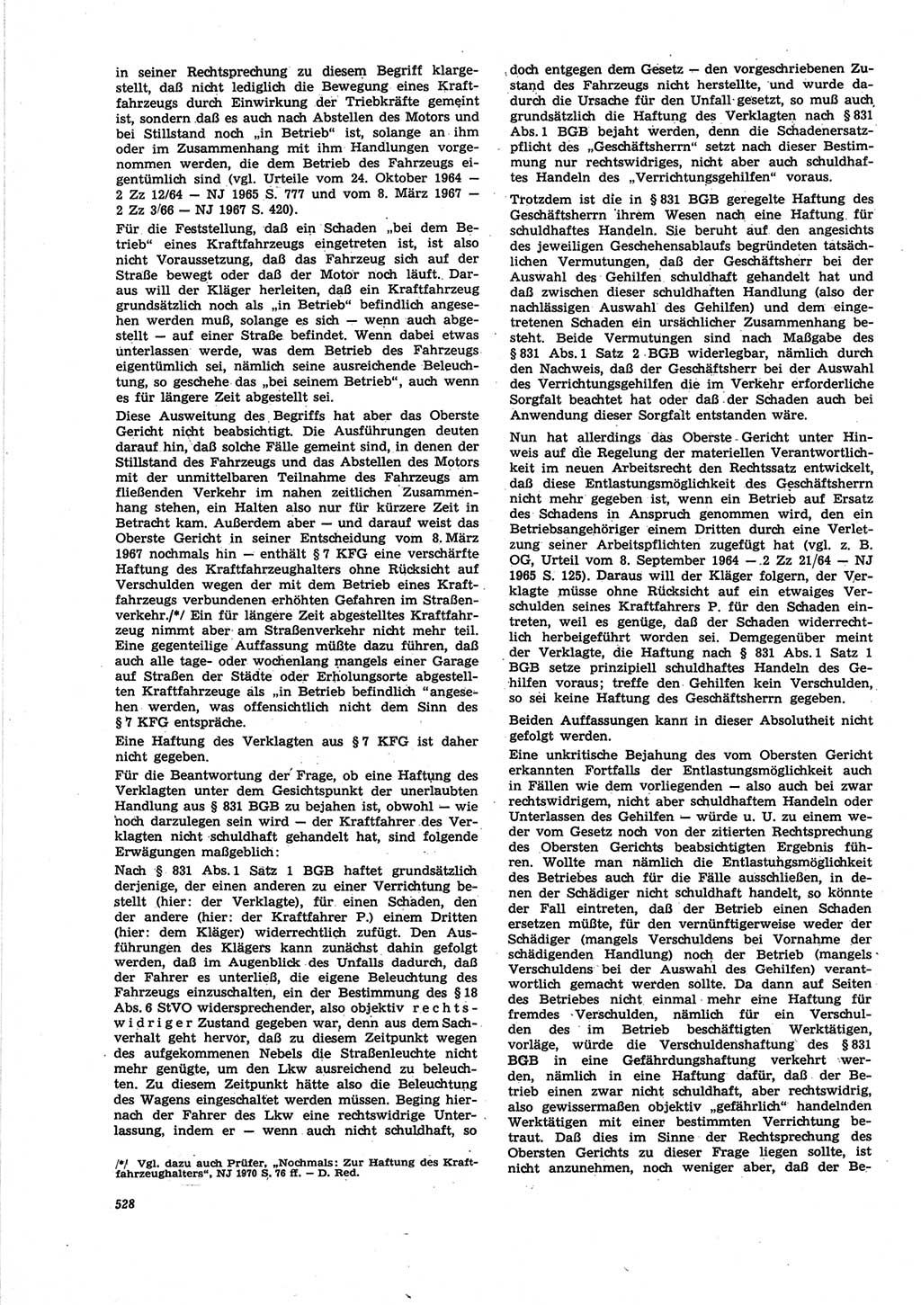 Neue Justiz (NJ), Zeitschrift für Recht und Rechtswissenschaft [Deutsche Demokratische Republik (DDR)], 25. Jahrgang 1971, Seite 528 (NJ DDR 1971, S. 528)