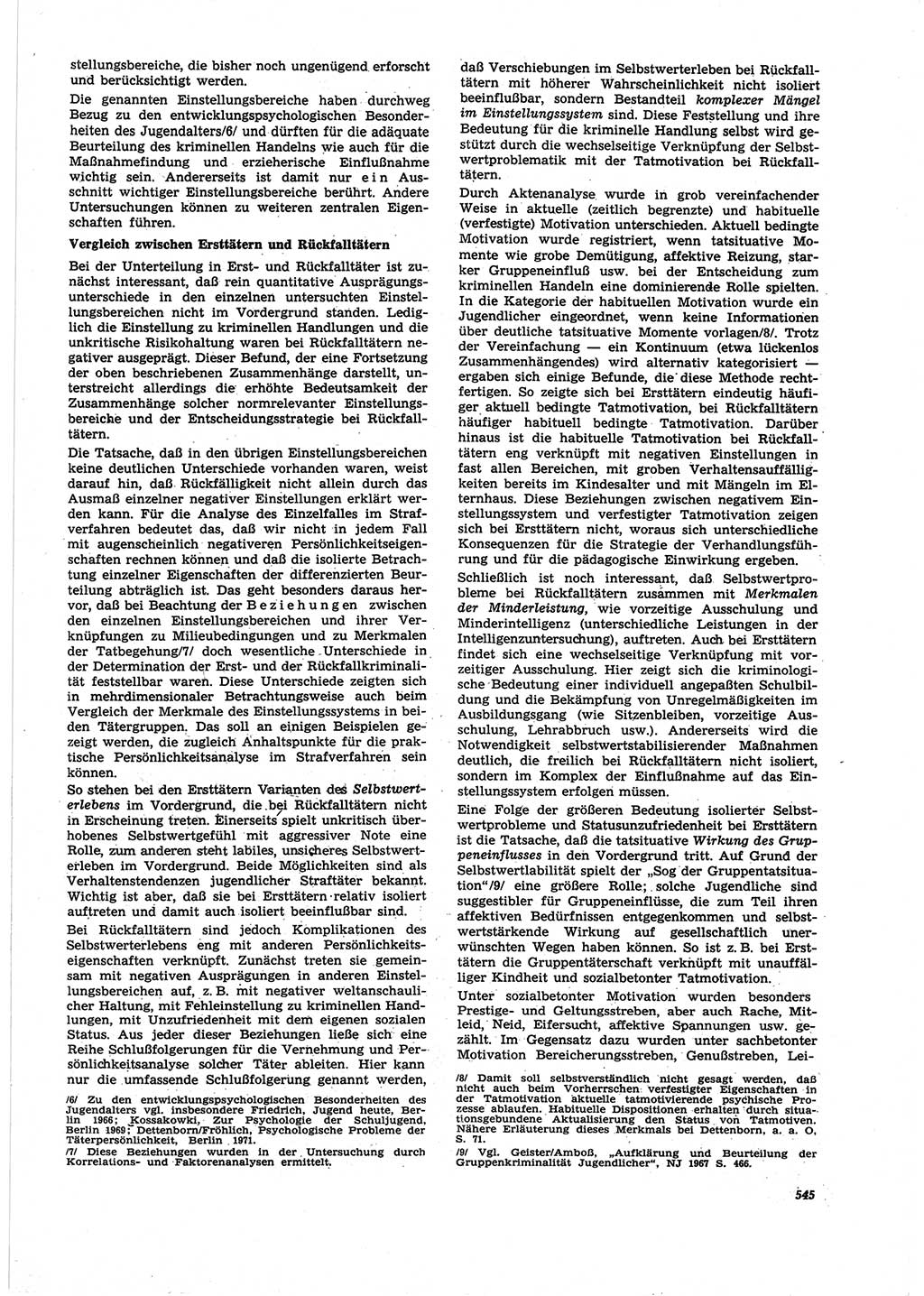 Neue Justiz (NJ), Zeitschrift für Recht und Rechtswissenschaft [Deutsche Demokratische Republik (DDR)], 25. Jahrgang 1971, Seite 545 (NJ DDR 1971, S. 545)