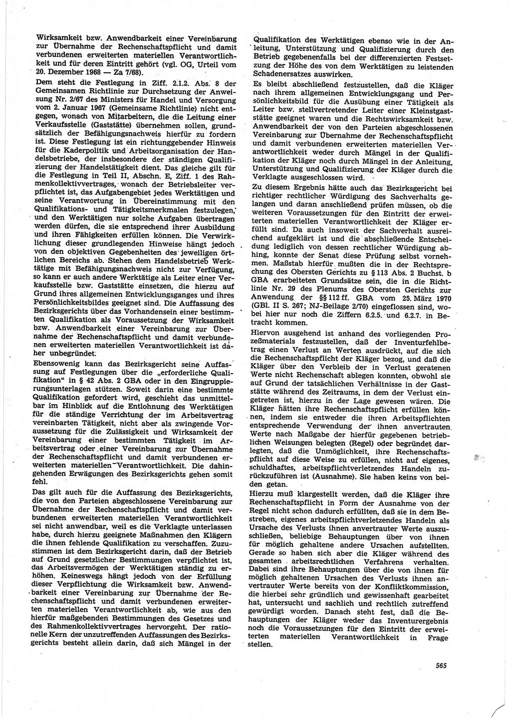 Neue Justiz (NJ), Zeitschrift für Recht und Rechtswissenschaft [Deutsche Demokratische Republik (DDR)], 25. Jahrgang 1971, Seite 565 (NJ DDR 1971, S. 565)