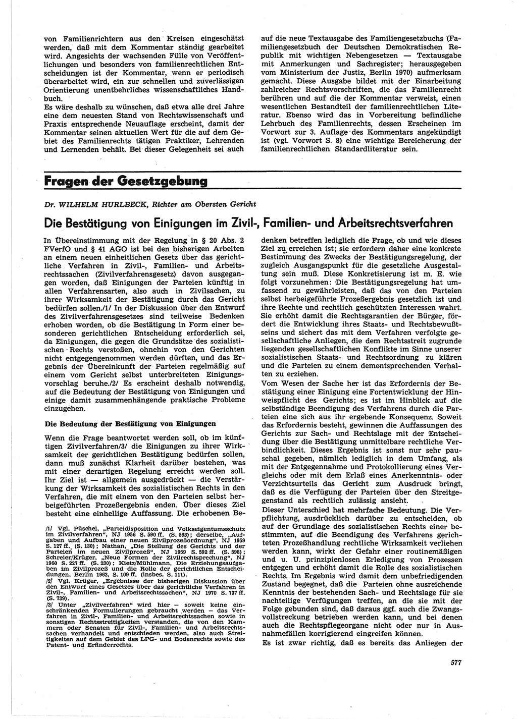 Neue Justiz (NJ), Zeitschrift für Recht und Rechtswissenschaft [Deutsche Demokratische Republik (DDR)], 25. Jahrgang 1971, Seite 577 (NJ DDR 1971, S. 577)