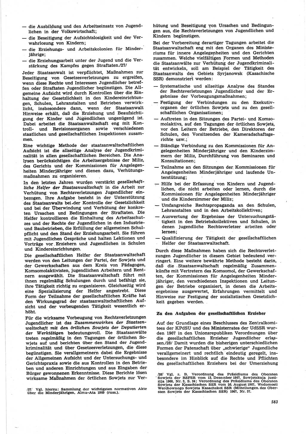 Neue Justiz (NJ), Zeitschrift für Recht und Rechtswissenschaft [Deutsche Demokratische Republik (DDR)], 25. Jahrgang 1971, Seite 583 (NJ DDR 1971, S. 583)