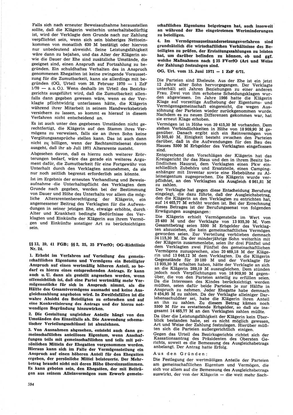 Neue Justiz (NJ), Zeitschrift für Recht und Rechtswissenschaft [Deutsche Demokratische Republik (DDR)], 25. Jahrgang 1971, Seite 594 (NJ DDR 1971, S. 594)