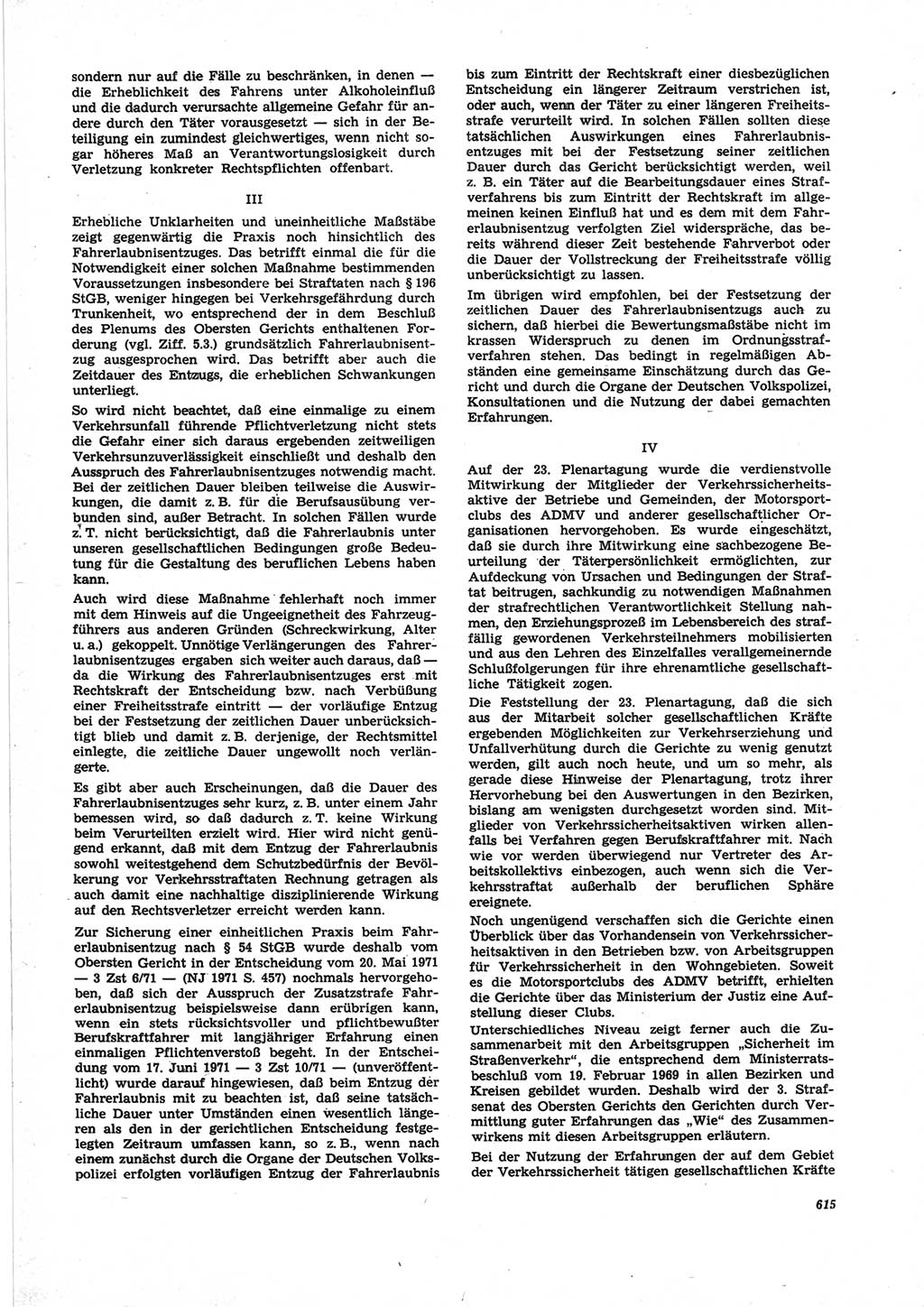 Neue Justiz (NJ), Zeitschrift für Recht und Rechtswissenschaft [Deutsche Demokratische Republik (DDR)], 25. Jahrgang 1971, Seite 615 (NJ DDR 1971, S. 615)