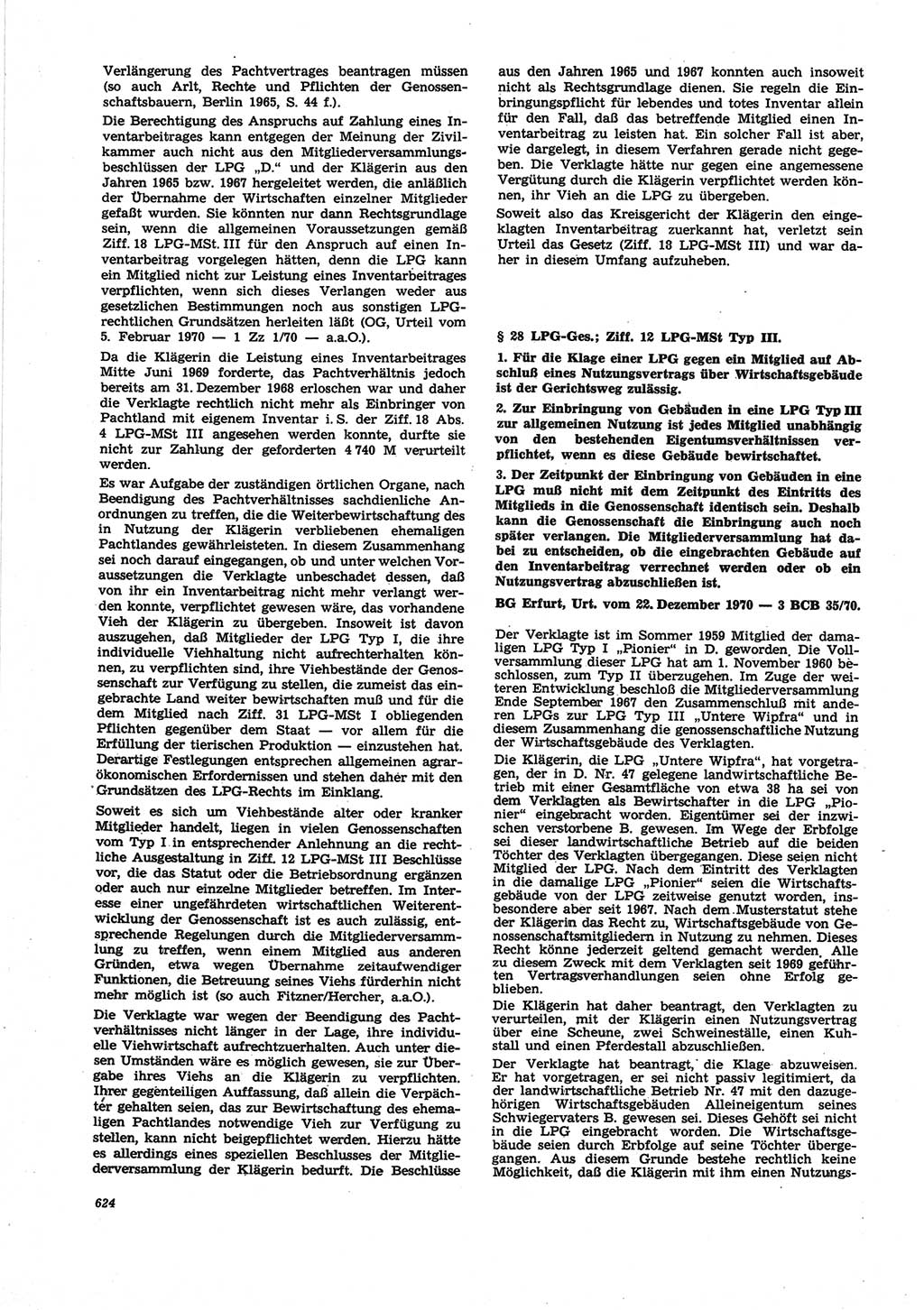 Neue Justiz (NJ), Zeitschrift für Recht und Rechtswissenschaft [Deutsche Demokratische Republik (DDR)], 25. Jahrgang 1971, Seite 624 (NJ DDR 1971, S. 624)