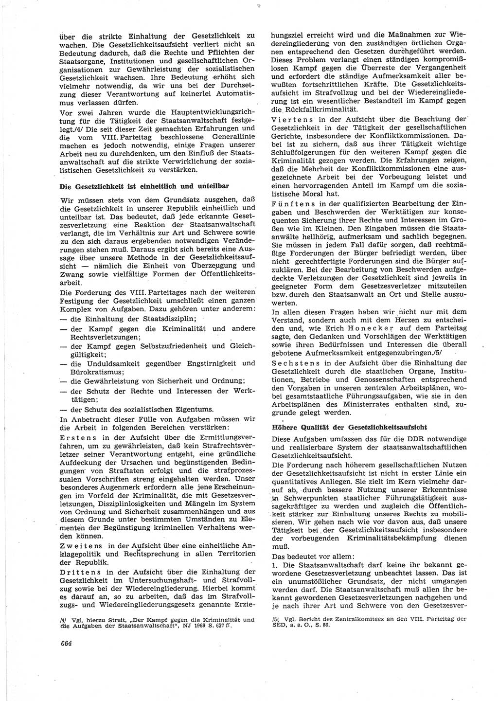 Neue Justiz (NJ), Zeitschrift für Recht und Rechtswissenschaft [Deutsche Demokratische Republik (DDR)], 25. Jahrgang 1971, Seite 664 (NJ DDR 1971, S. 664)