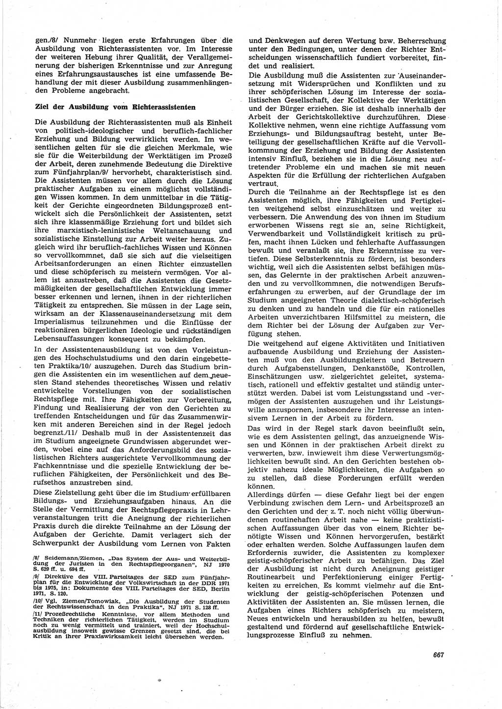 Neue Justiz (NJ), Zeitschrift für Recht und Rechtswissenschaft [Deutsche Demokratische Republik (DDR)], 25. Jahrgang 1971, Seite 667 (NJ DDR 1971, S. 667)