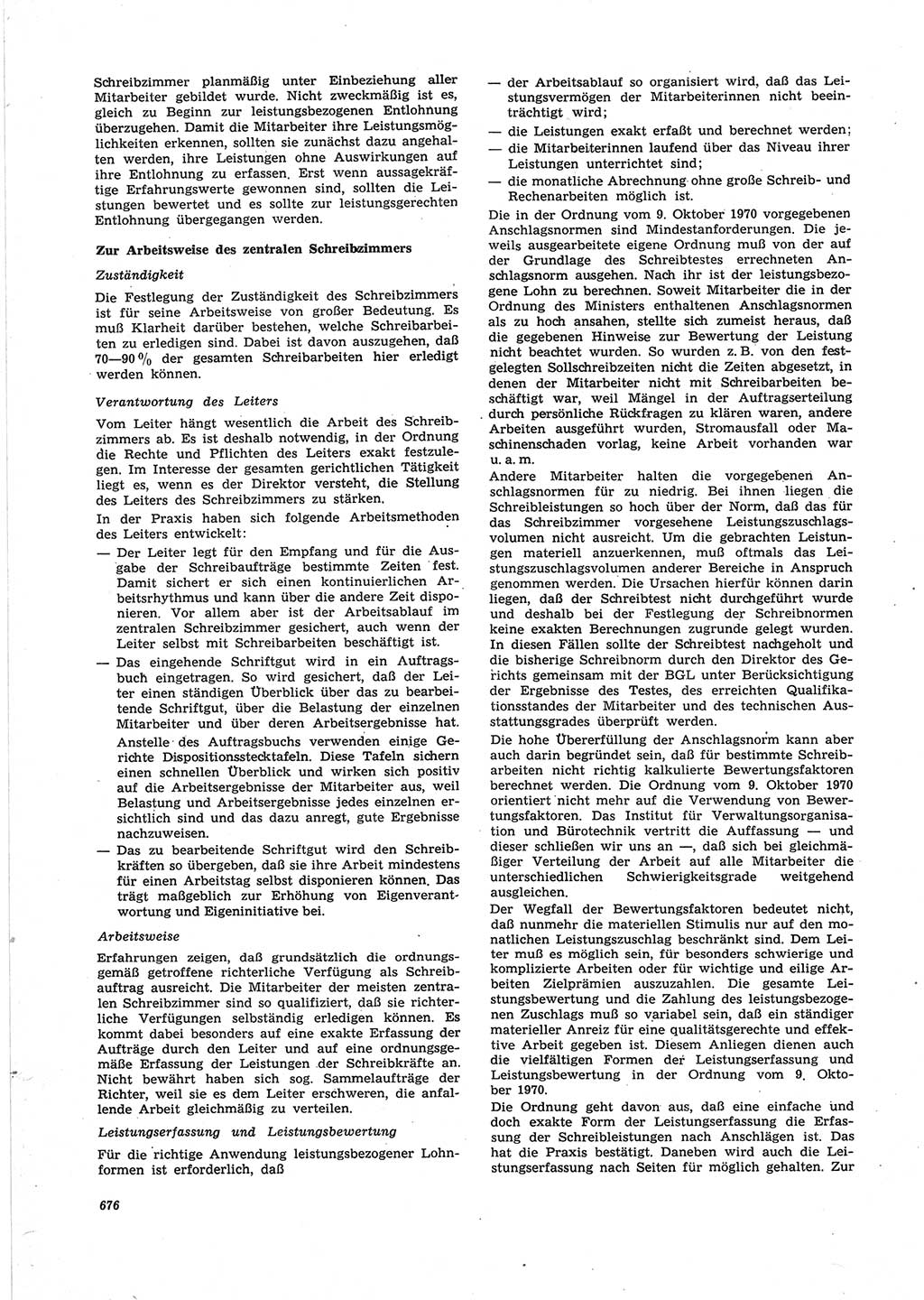 Neue Justiz (NJ), Zeitschrift für Recht und Rechtswissenschaft [Deutsche Demokratische Republik (DDR)], 25. Jahrgang 1971, Seite 676 (NJ DDR 1971, S. 676)