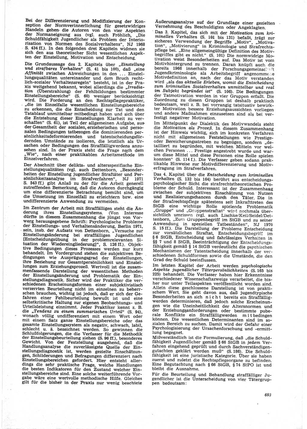 Neue Justiz (NJ), Zeitschrift für Recht und Rechtswissenschaft [Deutsche Demokratische Republik (DDR)], 25. Jahrgang 1971, Seite 693 (NJ DDR 1971, S. 693)