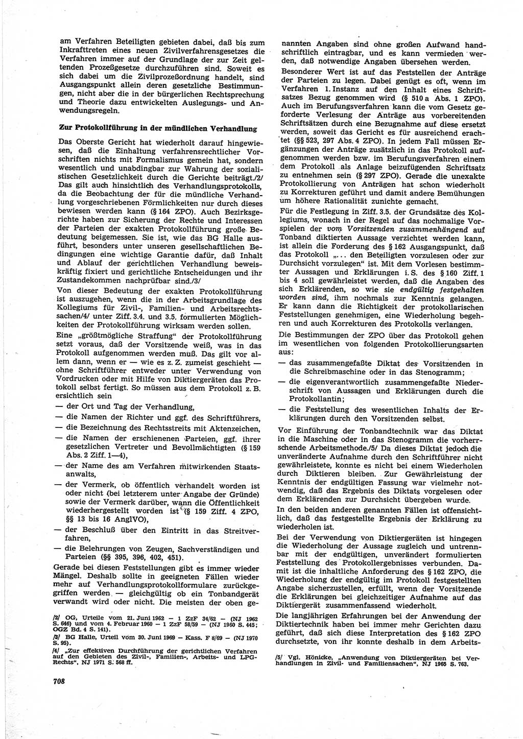Neue Justiz (NJ), Zeitschrift für Recht und Rechtswissenschaft [Deutsche Demokratische Republik (DDR)], 25. Jahrgang 1971, Seite 708 (NJ DDR 1971, S. 708)