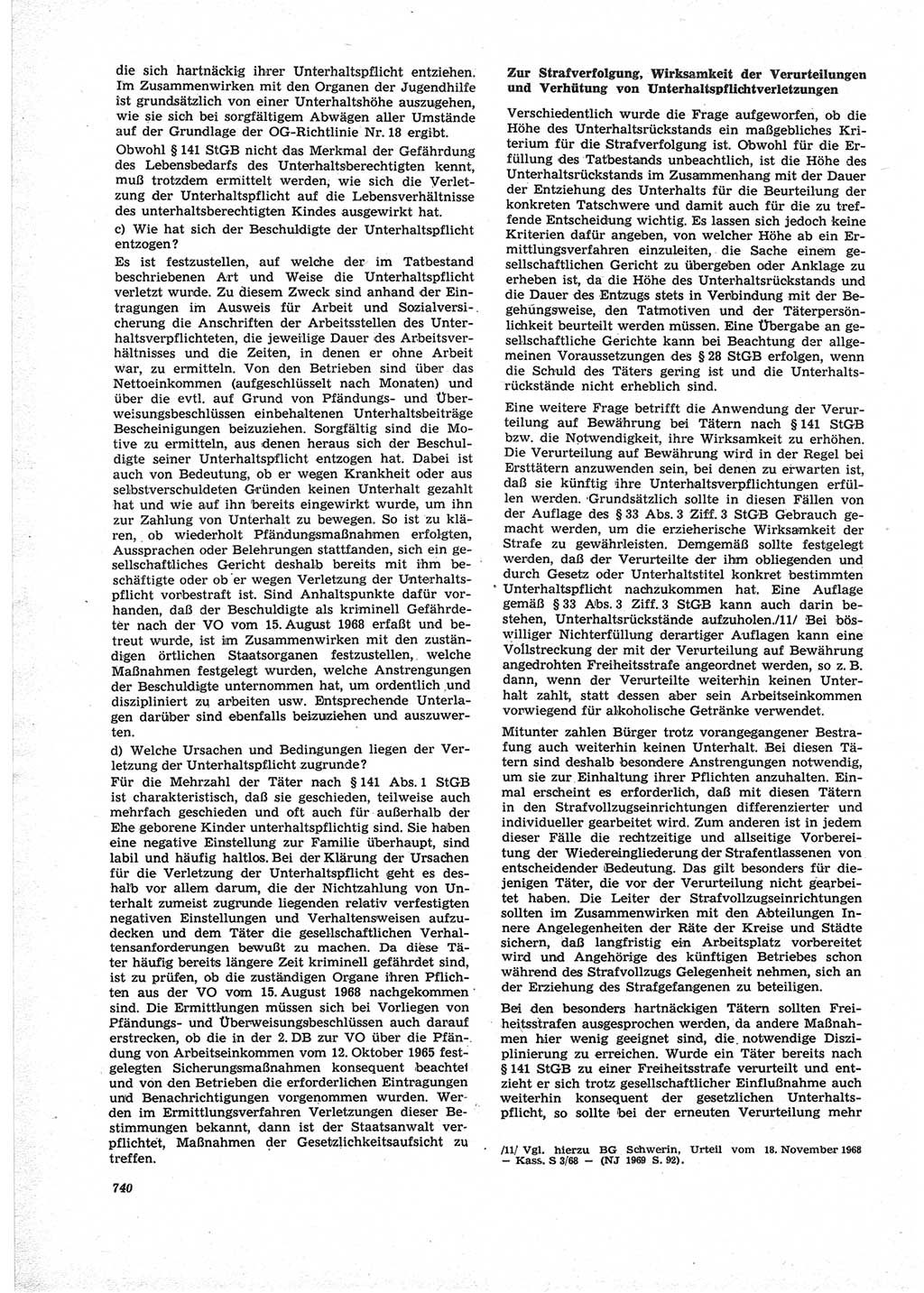 Neue Justiz (NJ), Zeitschrift für Recht und Rechtswissenschaft [Deutsche Demokratische Republik (DDR)], 25. Jahrgang 1971, Seite 740 (NJ DDR 1971, S. 740)