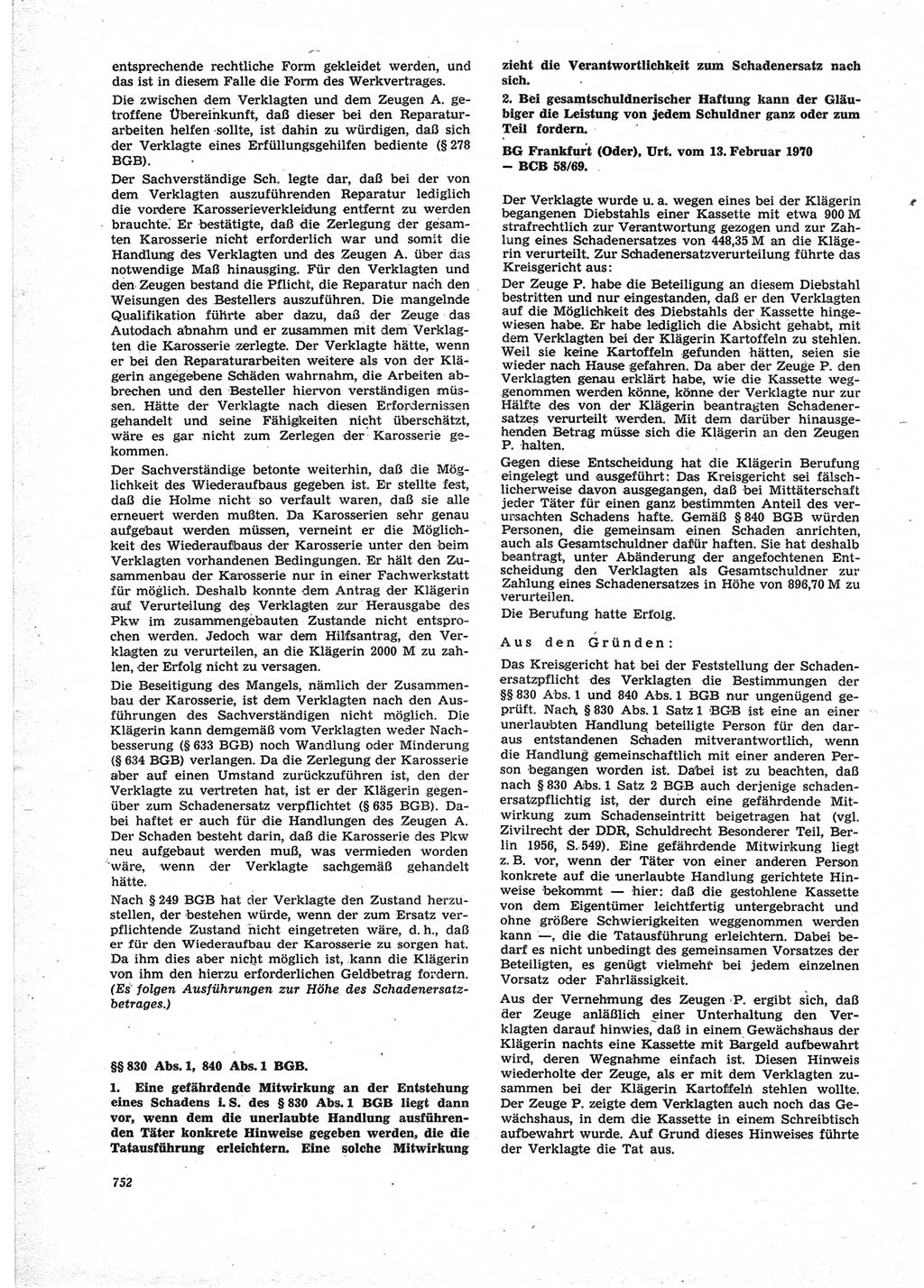 Neue Justiz (NJ), Zeitschrift für Recht und Rechtswissenschaft [Deutsche Demokratische Republik (DDR)], 25. Jahrgang 1971, Seite 752 (NJ DDR 1971, S. 752)