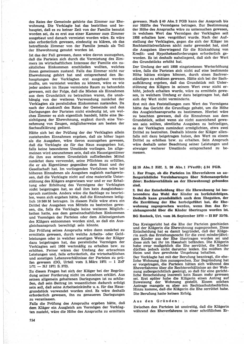 Neue Justiz (NJ), Zeitschrift für Recht und Rechtswissenschaft [Deutsche Demokratische Republik (DDR)], 25. Jahrgang 1971, Seite 754 (NJ DDR 1971, S. 754)