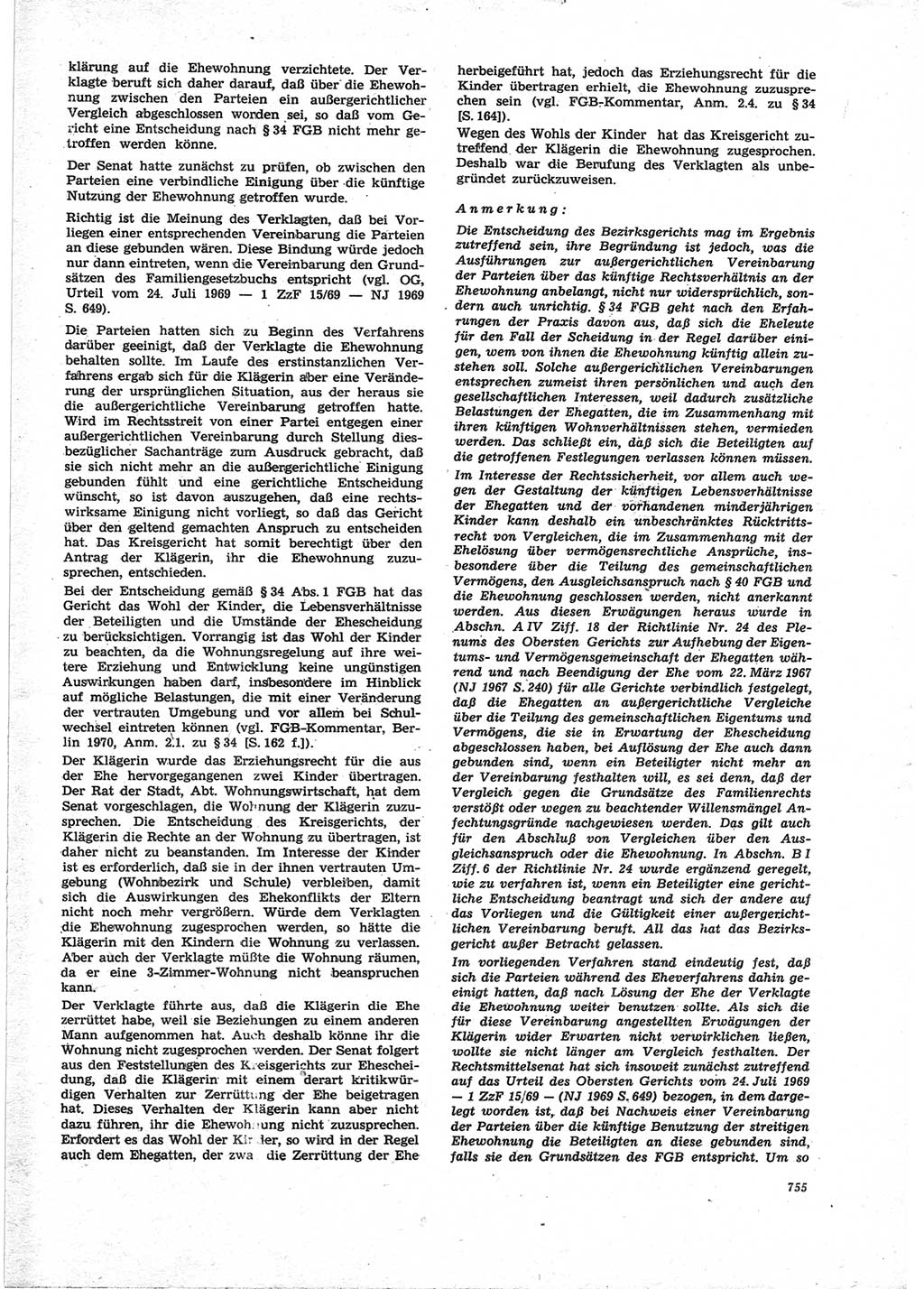 Neue Justiz (NJ), Zeitschrift für Recht und Rechtswissenschaft [Deutsche Demokratische Republik (DDR)], 25. Jahrgang 1971, Seite 755 (NJ DDR 1971, S. 755)