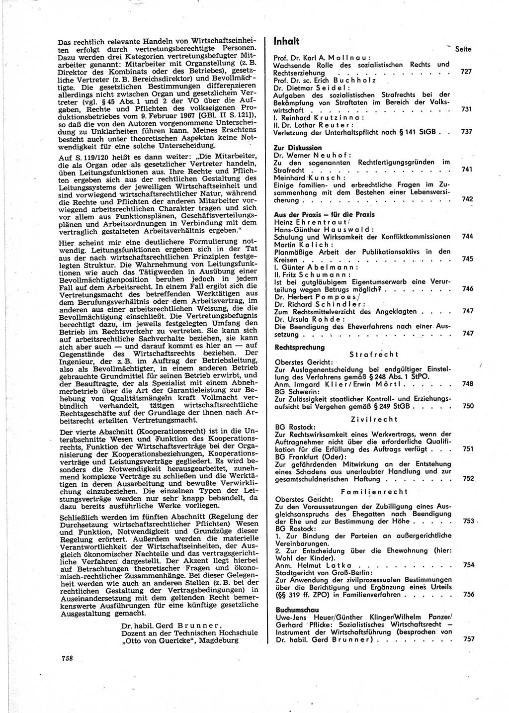 Neue Justiz (NJ), Zeitschrift für Recht und Rechtswissenschaft [Deutsche Demokratische Republik (DDR)], 25. Jahrgang 1971, Seite 758 (NJ DDR 1971, S. 758)