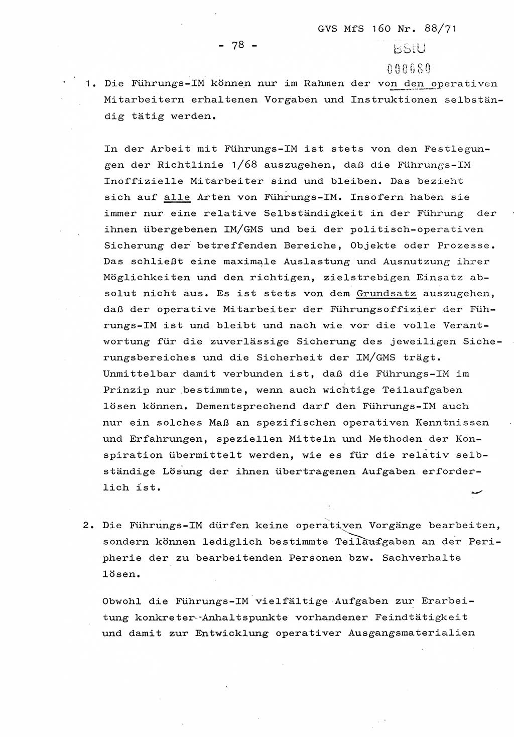 Dissertation Oberstleutnant Josef Schwarz (BV Schwerin), Major Fritz Amm (JHS), Hauptmann Peter Gräßler (JHS), Ministerium für Staatssicherheit (MfS) [Deutsche Demokratische Republik (DDR)], Juristische Hochschule (JHS), Geheime Verschlußsache (GVS) 160-88/71, Potsdam 1972, Seite 78 (Diss. MfS DDR JHS GVS 160-88/71 1972, S. 78)