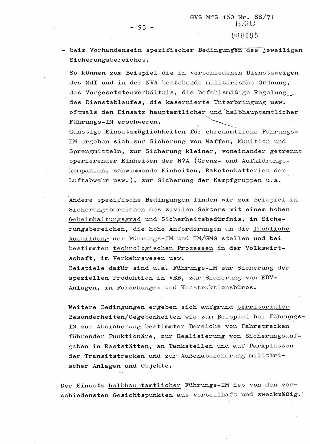 Dissertation Oberstleutnant Josef Schwarz (BV Schwerin), Major Fritz Amm (JHS), Hauptmann Peter Gräßler (JHS), Ministerium für Staatssicherheit (MfS) [Deutsche Demokratische Republik (DDR)], Juristische Hochschule (JHS), Geheime Verschlußsache (GVS) 160-88/71, Potsdam 1972, Seite 93 (Diss. MfS DDR JHS GVS 160-88/71 1972, S. 93)