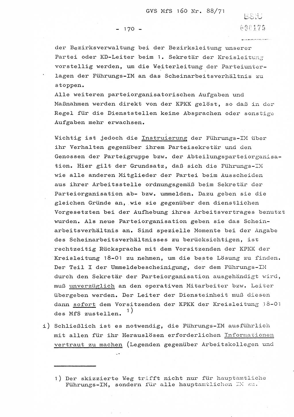 Dissertation Oberstleutnant Josef Schwarz (BV Schwerin), Major Fritz Amm (JHS), Hauptmann Peter Gräßler (JHS), Ministerium für Staatssicherheit (MfS) [Deutsche Demokratische Republik (DDR)], Juristische Hochschule (JHS), Geheime Verschlußsache (GVS) 160-88/71, Potsdam 1972, Seite 170 (Diss. MfS DDR JHS GVS 160-88/71 1972, S. 170)