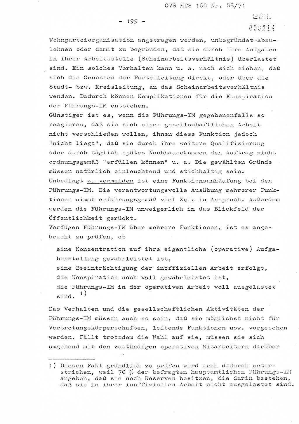 Dissertation Oberstleutnant Josef Schwarz (BV Schwerin), Major Fritz Amm (JHS), Hauptmann Peter Gräßler (JHS), Ministerium für Staatssicherheit (MfS) [Deutsche Demokratische Republik (DDR)], Juristische Hochschule (JHS), Geheime Verschlußsache (GVS) 160-88/71, Potsdam 1972, Seite 199 (Diss. MfS DDR JHS GVS 160-88/71 1972, S. 199)