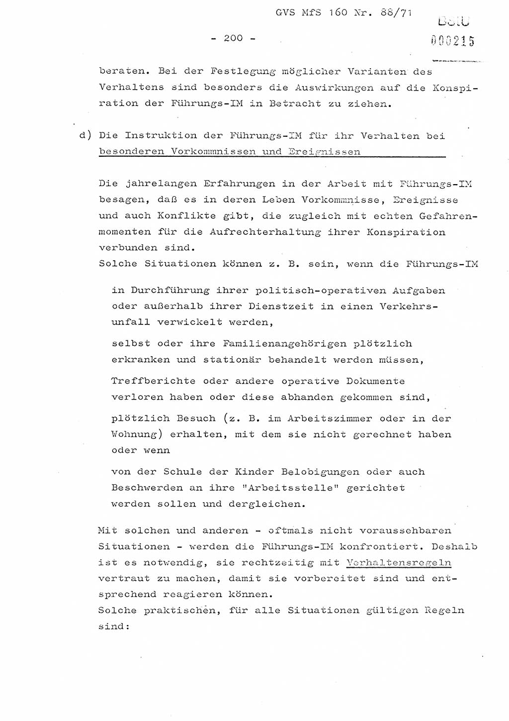 Dissertation Oberstleutnant Josef Schwarz (BV Schwerin), Major Fritz Amm (JHS), Hauptmann Peter Gräßler (JHS), Ministerium für Staatssicherheit (MfS) [Deutsche Demokratische Republik (DDR)], Juristische Hochschule (JHS), Geheime Verschlußsache (GVS) 160-88/71, Potsdam 1972, Seite 200 (Diss. MfS DDR JHS GVS 160-88/71 1972, S. 200)