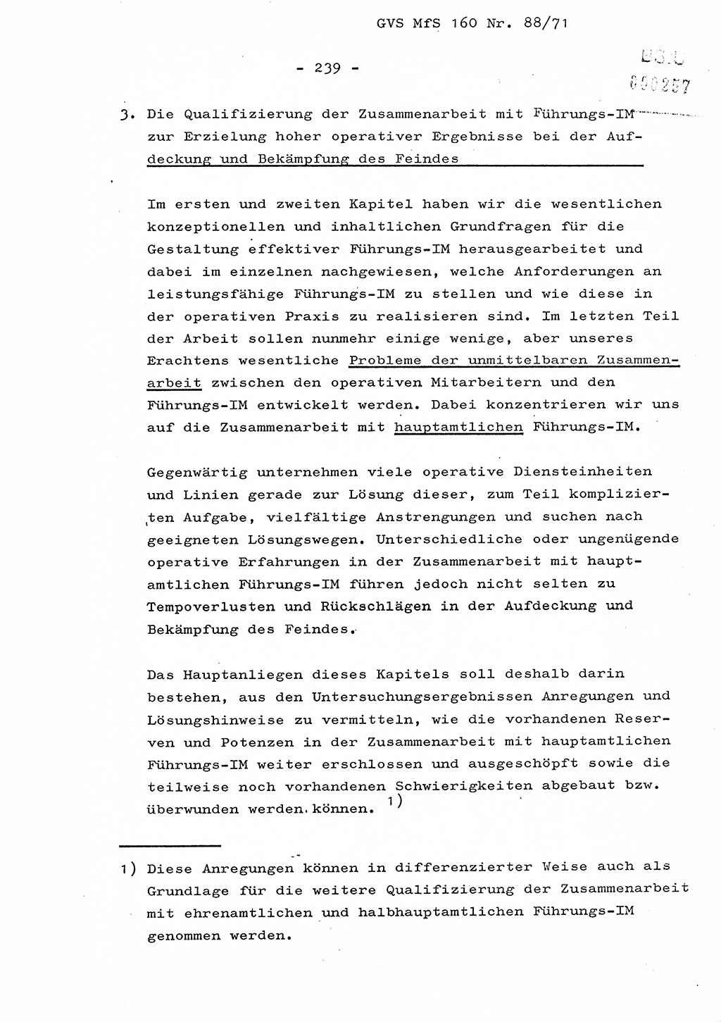 Dissertation Oberstleutnant Josef Schwarz (BV Schwerin), Major Fritz Amm (JHS), Hauptmann Peter Gräßler (JHS), Ministerium für Staatssicherheit (MfS) [Deutsche Demokratische Republik (DDR)], Juristische Hochschule (JHS), Geheime Verschlußsache (GVS) 160-88/71, Potsdam 1972, Seite 239 (Diss. MfS DDR JHS GVS 160-88/71 1972, S. 239)
