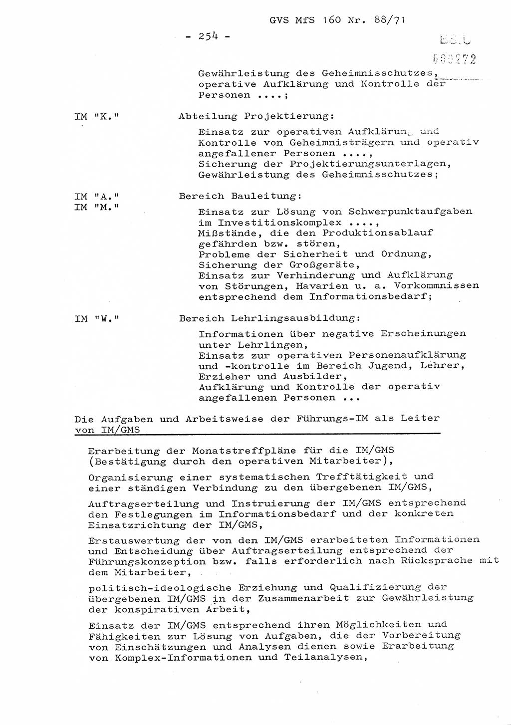 Dissertation Oberstleutnant Josef Schwarz (BV Schwerin), Major Fritz Amm (JHS), Hauptmann Peter Gräßler (JHS), Ministerium für Staatssicherheit (MfS) [Deutsche Demokratische Republik (DDR)], Juristische Hochschule (JHS), Geheime Verschlußsache (GVS) 160-88/71, Potsdam 1972, Seite 254 (Diss. MfS DDR JHS GVS 160-88/71 1972, S. 254)