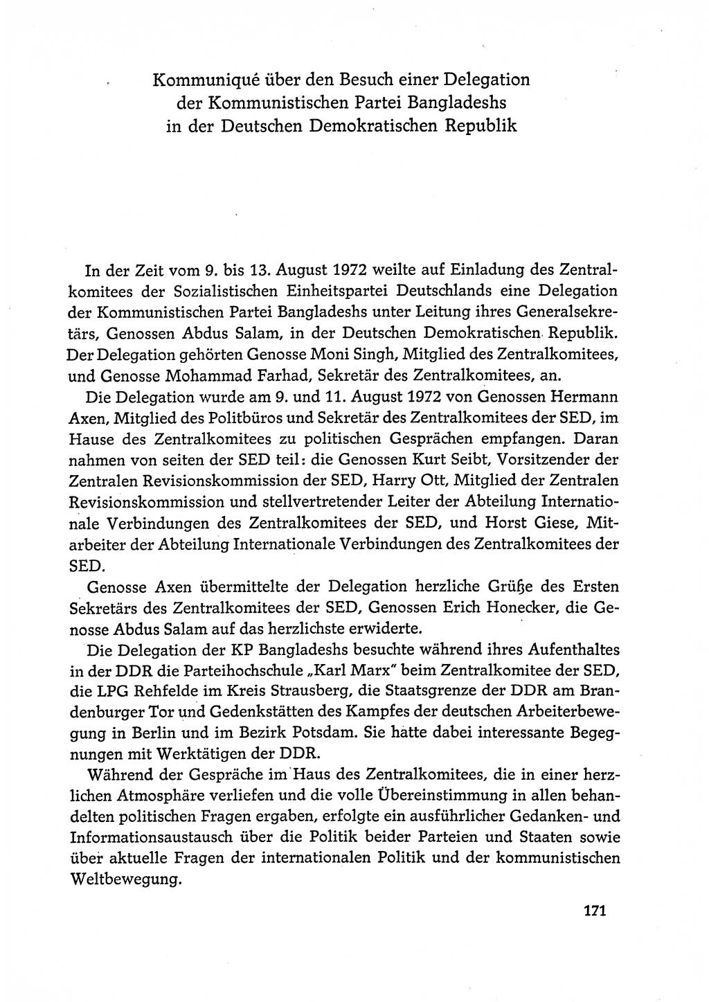 Dokumente der Sozialistischen Einheitspartei Deutschlands (SED) [Deutsche Demokratische Republik (DDR)] 1972-1973, Seite 171 (Dok. SED DDR 1972-1973, S. 171)