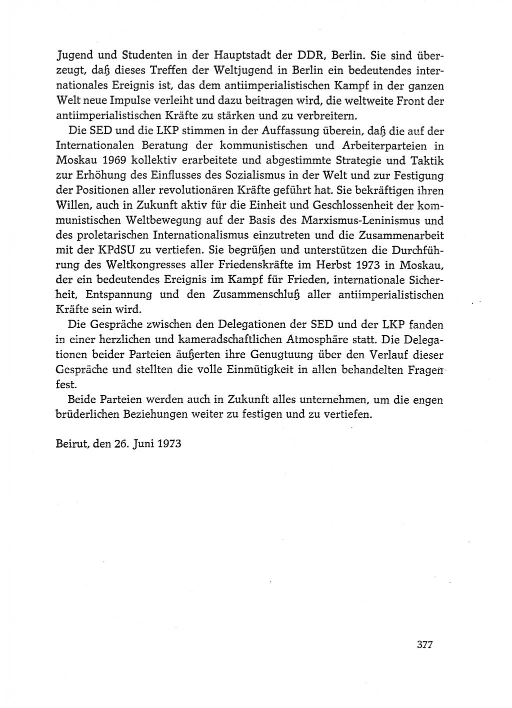 Dokumente der Sozialistischen Einheitspartei Deutschlands (SED) [Deutsche Demokratische Republik (DDR)] 1972-1973, Seite 377 (Dok. SED DDR 1972-1973, S. 377)