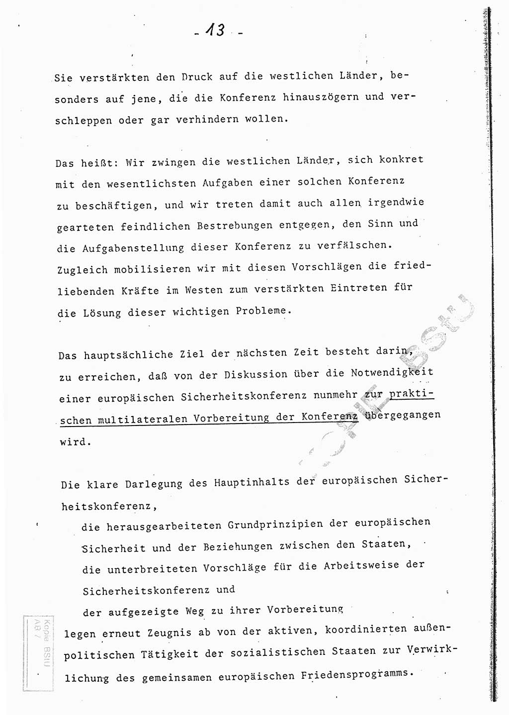 Referat (Entwurf) des Genossen Minister (Generaloberst Erich Mielke) auf der Dienstkonferenz 1972, Ministerium für Staatssicherheit (MfS) [Deutsche Demokratische Republik (DDR)], Der Minister, Geheime Verschlußsache (GVS) 008-150/72, Berlin 25.2.1972, Seite 13 (Ref. Entw. DK MfS DDR Min. GVS 008-150/72 1972, S. 13)