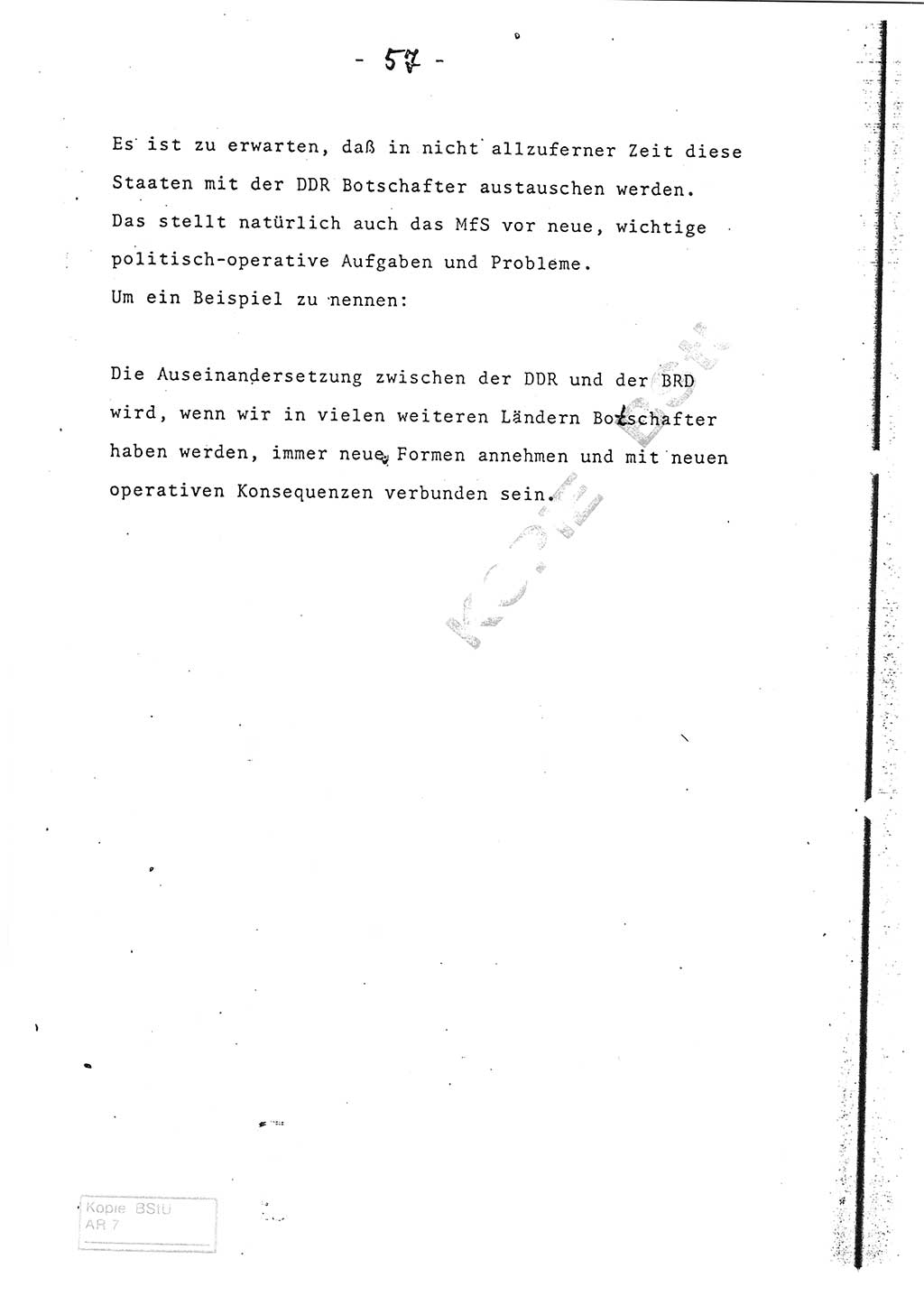Referat (Entwurf) des Genossen Minister (Generaloberst Erich Mielke) auf der Dienstkonferenz 1972, Ministerium für Staatssicherheit (MfS) [Deutsche Demokratische Republik (DDR)], Der Minister, Geheime Verschlußsache (GVS) 008-150/72, Berlin 25.2.1972, Seite 57 (Ref. Entw. DK MfS DDR Min. GVS 008-150/72 1972, S. 57)