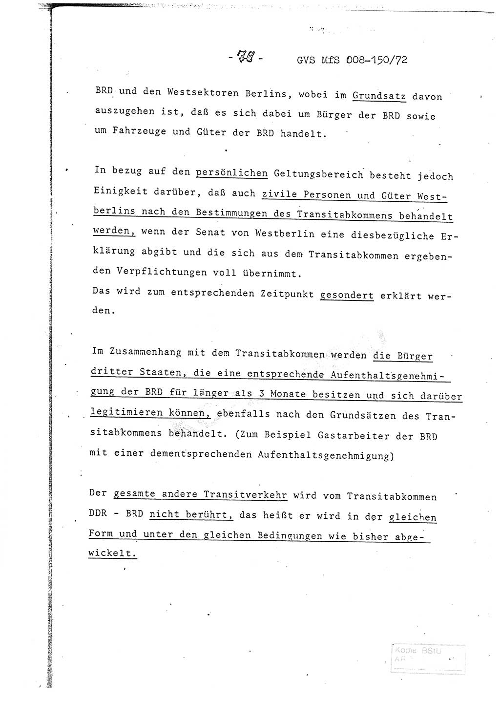 Referat (Entwurf) des Genossen Minister (Generaloberst Erich Mielke) auf der Dienstkonferenz 1972, Ministerium für Staatssicherheit (MfS) [Deutsche Demokratische Republik (DDR)], Der Minister, Geheime Verschlußsache (GVS) 008-150/72, Berlin 25.2.1972, Seite 79 (Ref. Entw. DK MfS DDR Min. GVS 008-150/72 1972, S. 79)