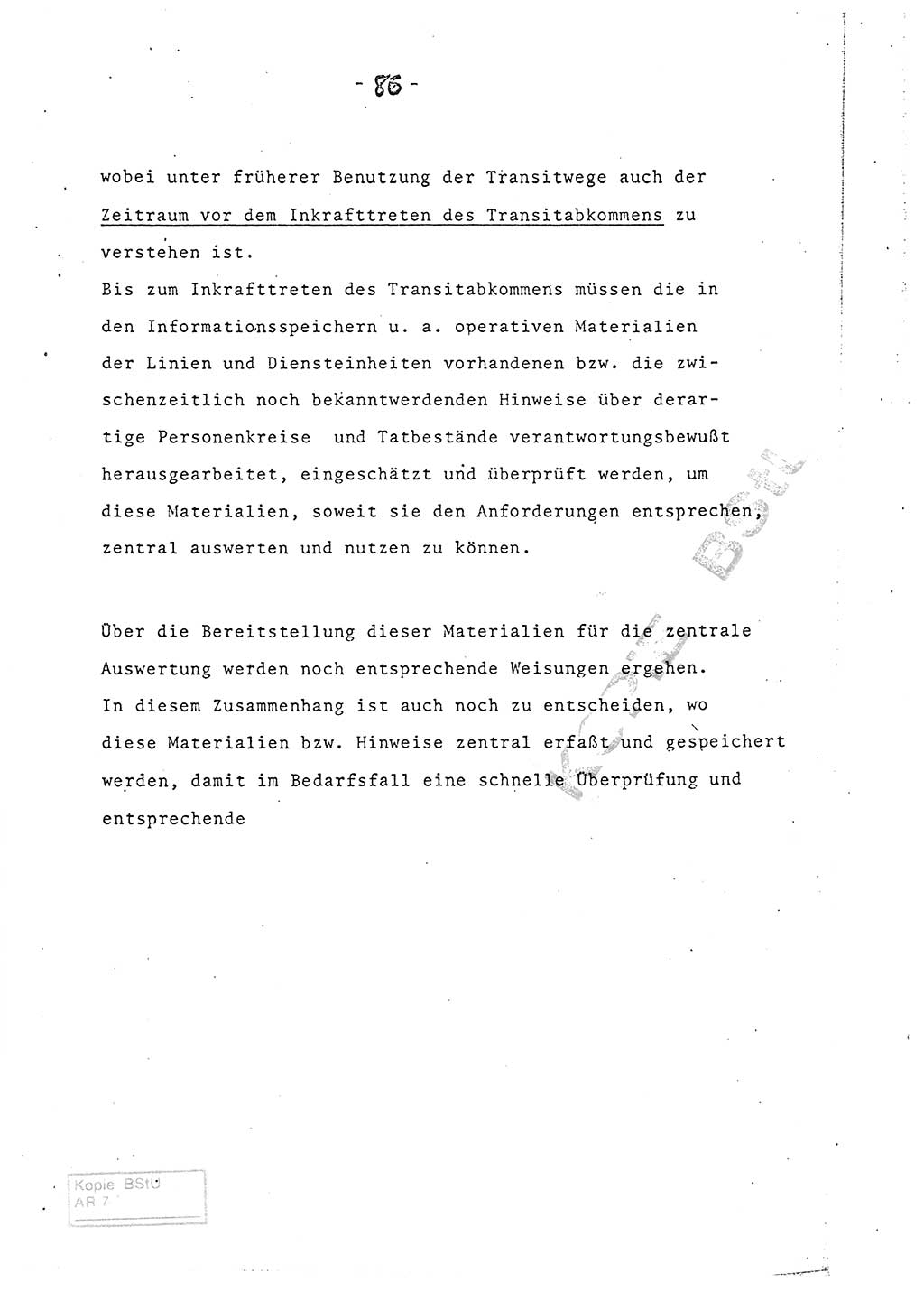 Referat (Entwurf) des Genossen Minister (Generaloberst Erich Mielke) auf der Dienstkonferenz 1972, Ministerium für Staatssicherheit (MfS) [Deutsche Demokratische Republik (DDR)], Der Minister, Geheime Verschlußsache (GVS) 008-150/72, Berlin 25.2.1972, Seite 86 (Ref. Entw. DK MfS DDR Min. GVS 008-150/72 1972, S. 86)