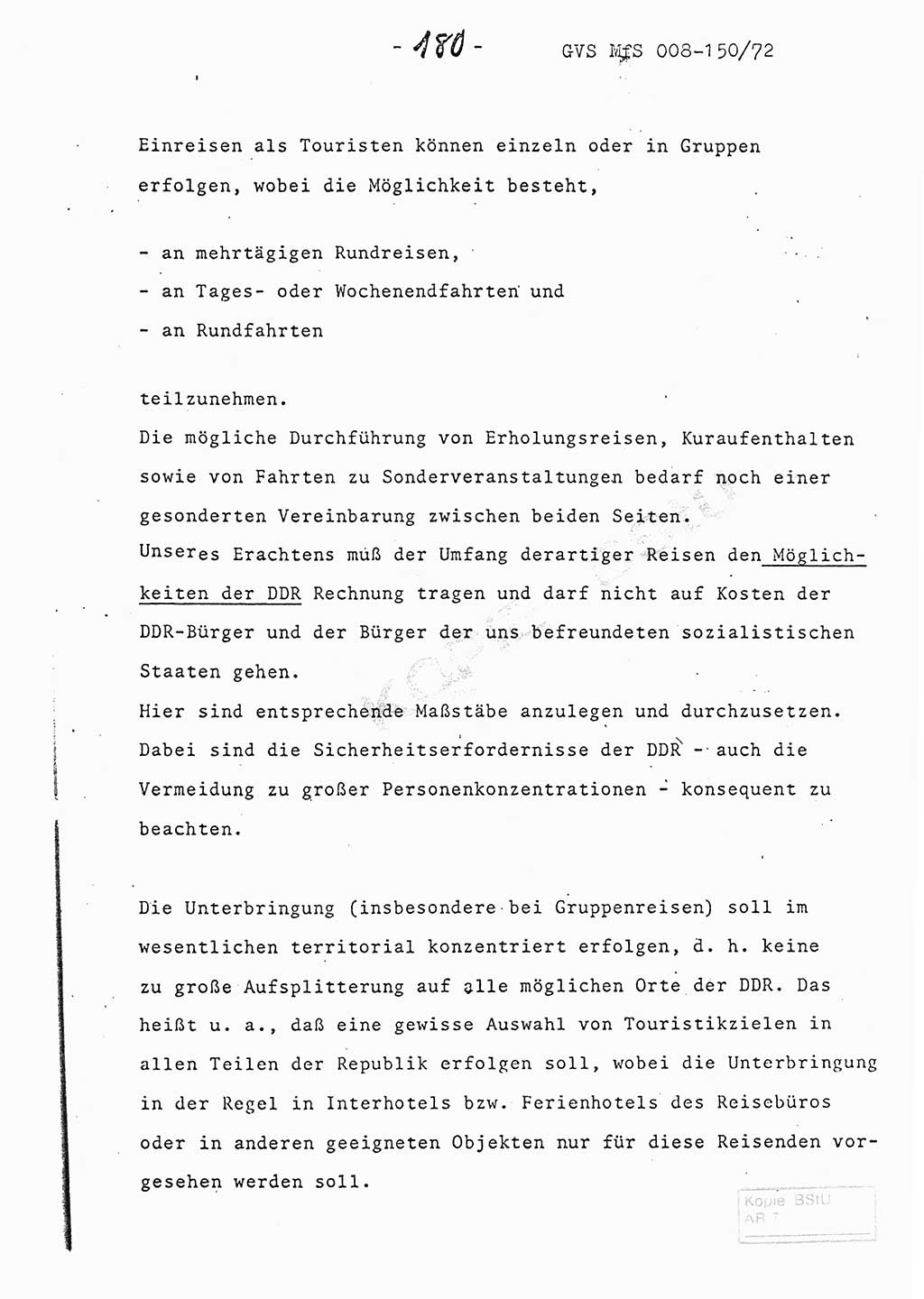 Referat (Entwurf) des Genossen Minister (Generaloberst Erich Mielke) auf der Dienstkonferenz 1972, Ministerium für Staatssicherheit (MfS) [Deutsche Demokratische Republik (DDR)], Der Minister, Geheime Verschlußsache (GVS) 008-150/72, Berlin 25.2.1972, Seite 180 (Ref. Entw. DK MfS DDR Min. GVS 008-150/72 1972, S. 180)